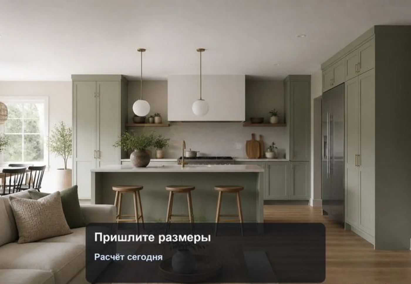 Кухня Кварц на заказ под размер П-образная