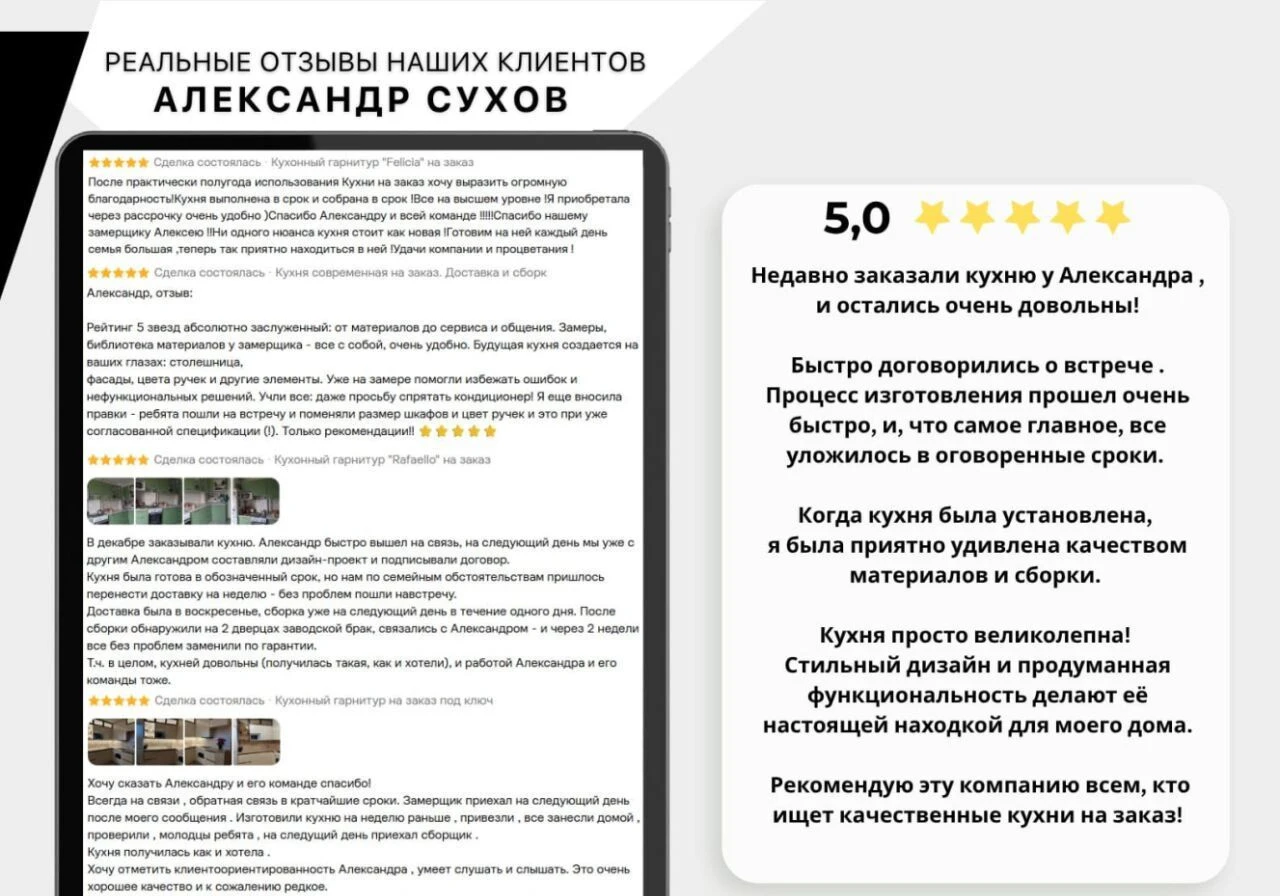 Кухни на заказ под ключ за 14 дней
