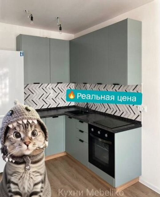 Угловая маленькая кухня 200х140 см МДФ зеленая